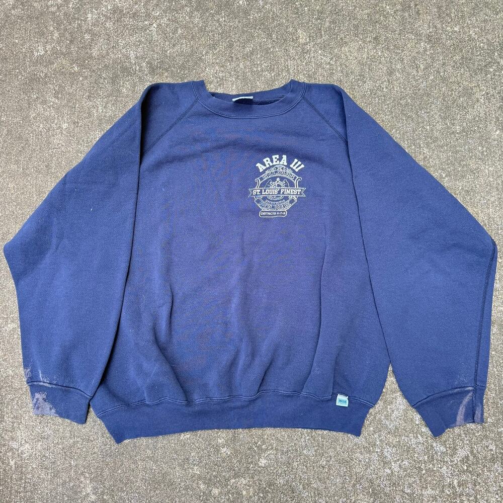 Discus Athletic Sweatshirt St Louis Police‎ Area III 90s Mens Large Navy Blue